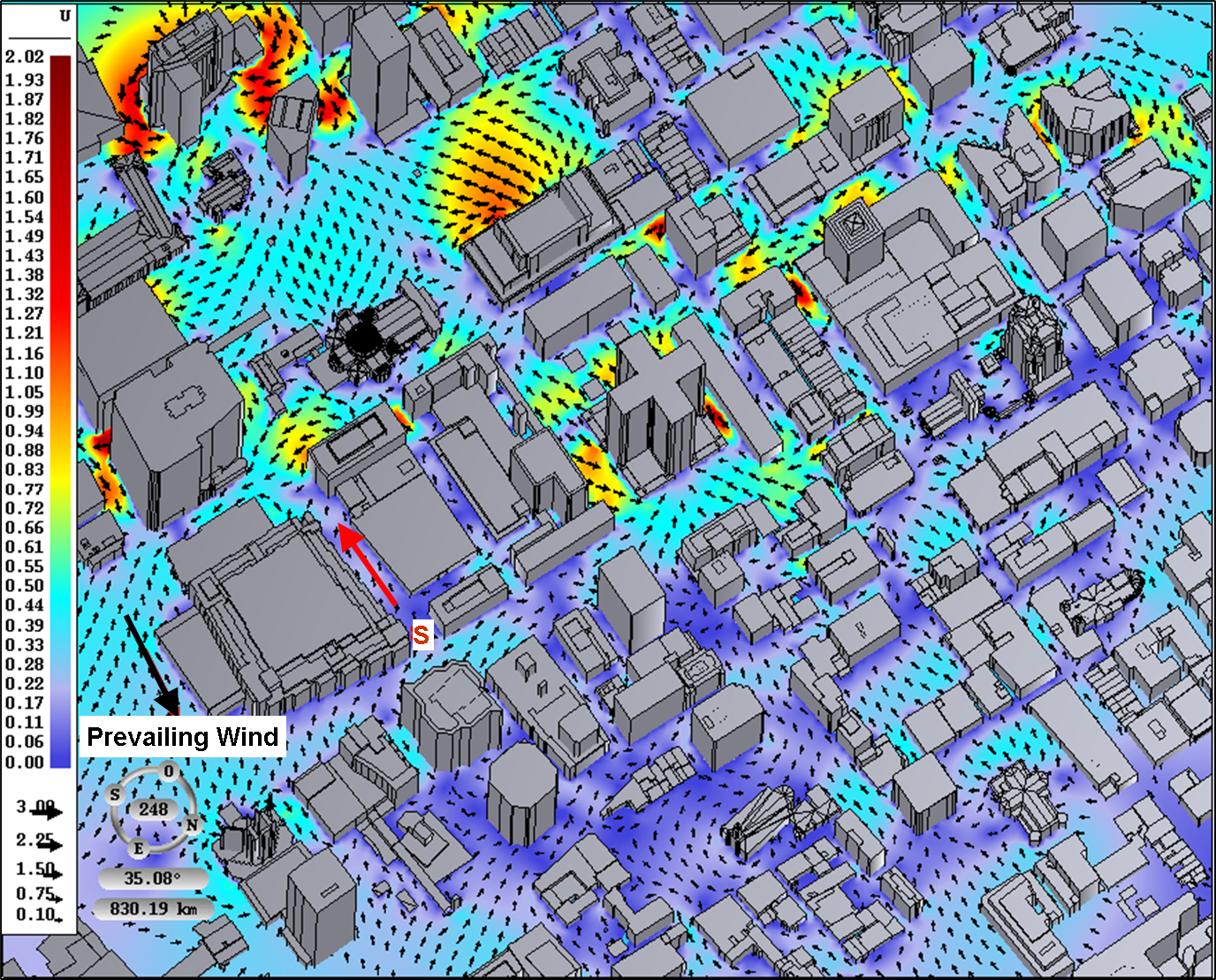 Downtown Montreal-Wind at ground